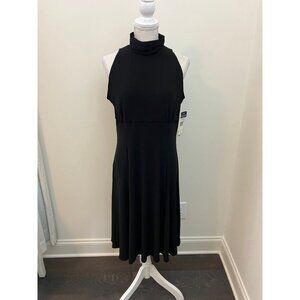 Chaps Black High Neck Sleeveless Dress Size Large NWT